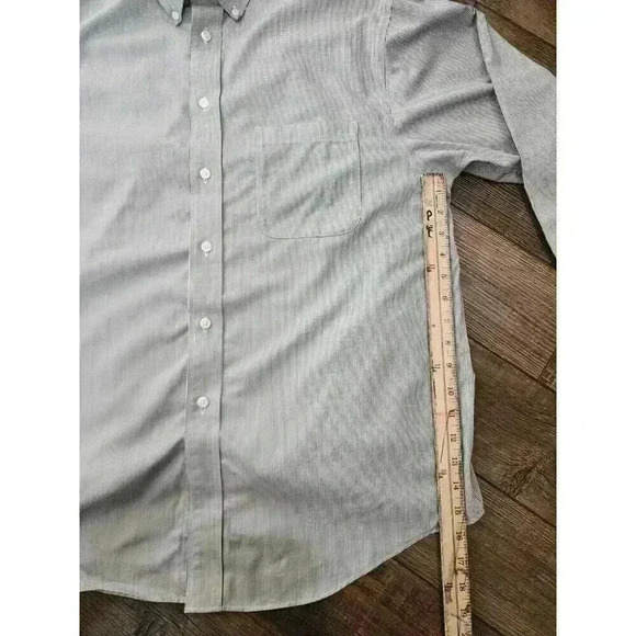 Roundtree & Yorke Gold Label Men's Large Button-Up Shirt Blue White Non Iron - Picture 4 of 6
